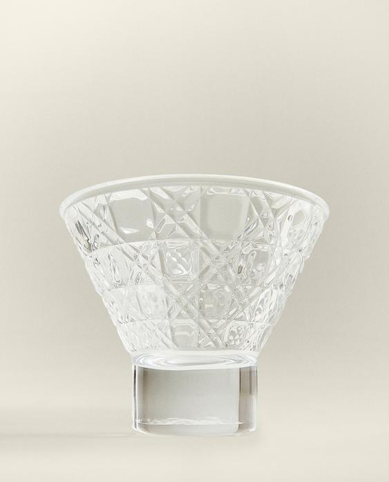 GLASS DESSERT CUP WITH RAISED DESIGN