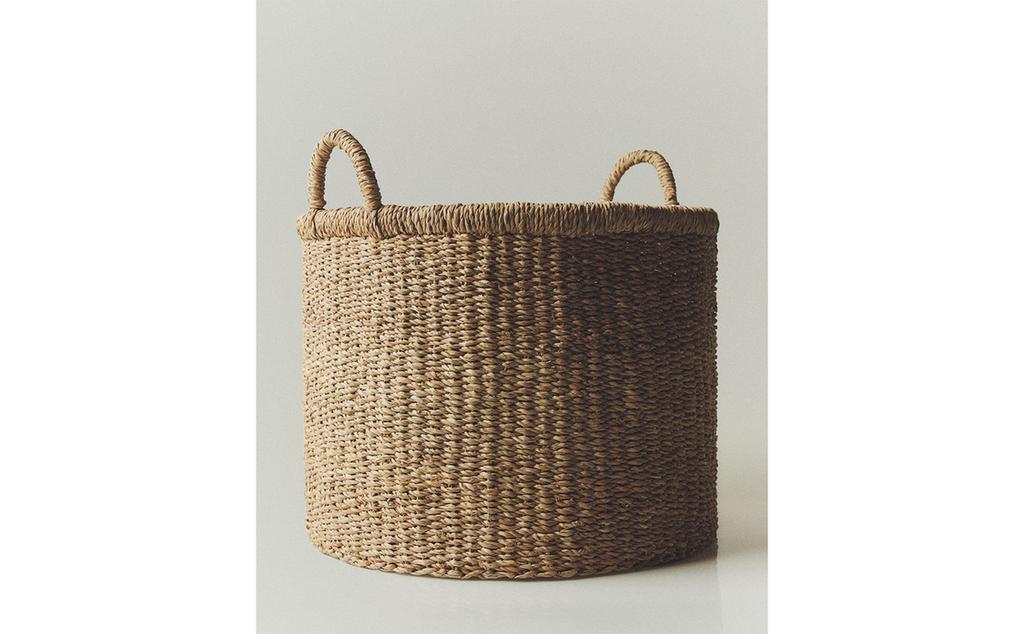 LARGE SEAGRASS BASKET WITH HANDLES