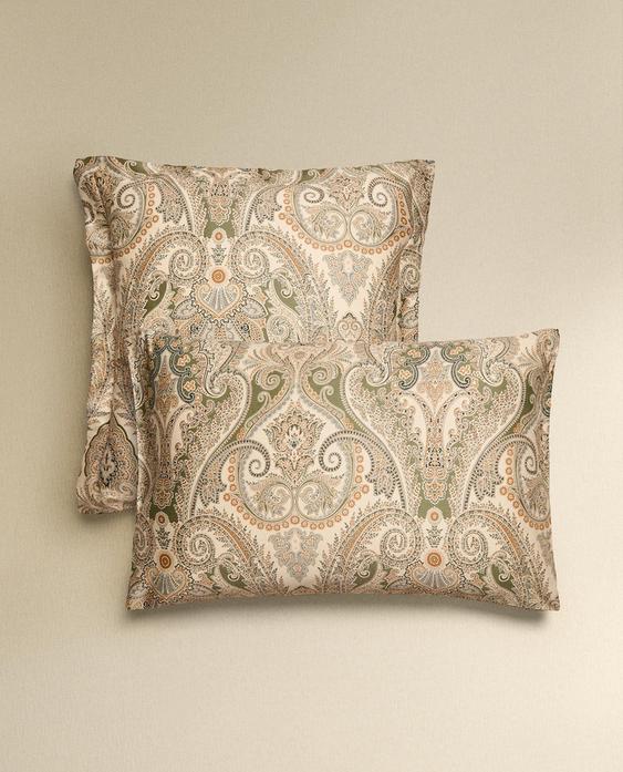 PAISLEY COTTON SATEEN PILLOWCASE (300 THREAD COUNT)