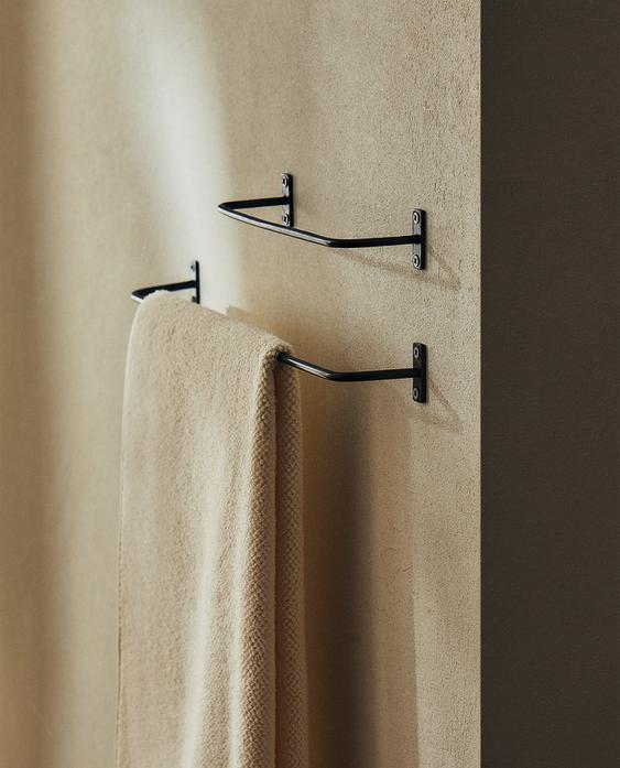 Portasciugamani 38 cm in acciaio grigio con libera installazione Portasciugamani 38 cm in acciaio grigio con libera installazione