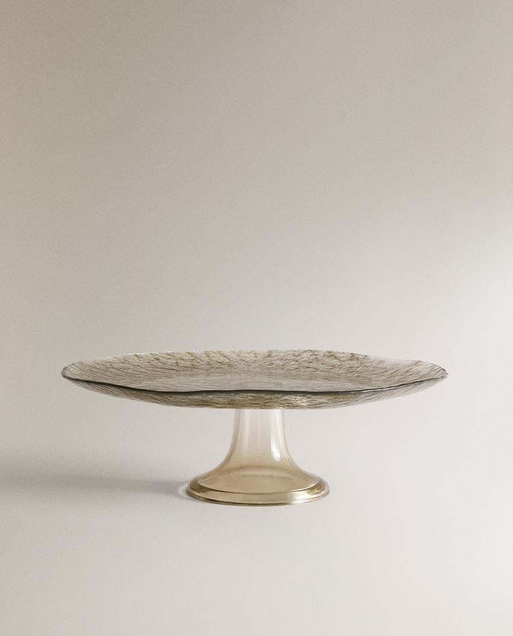 SPINWASH GLASS SERVING DISH WITH STAND