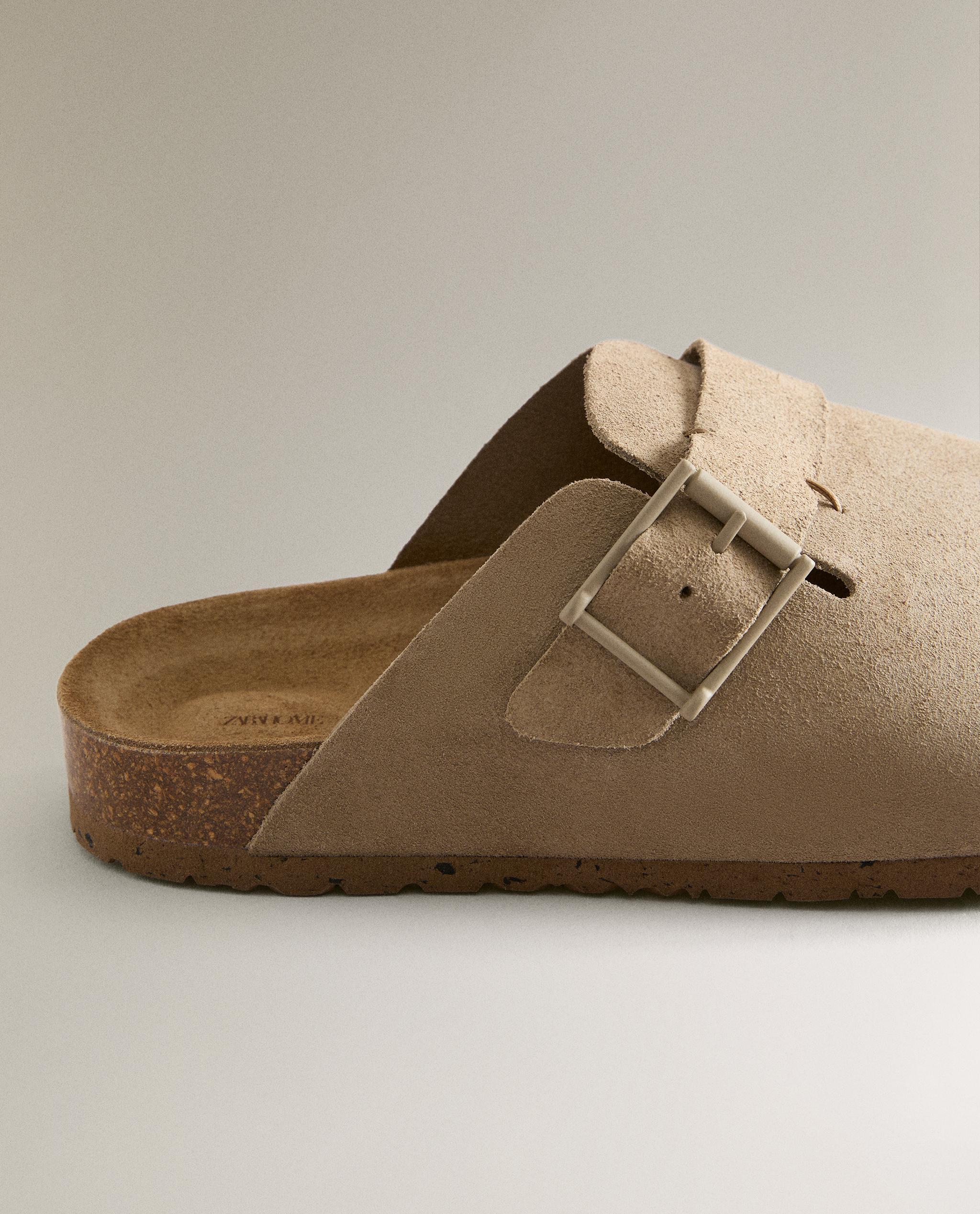 LEATHER CLOGS WITH BUCKLE AND TOPSTITCHING DETAIL product thumbnail 16