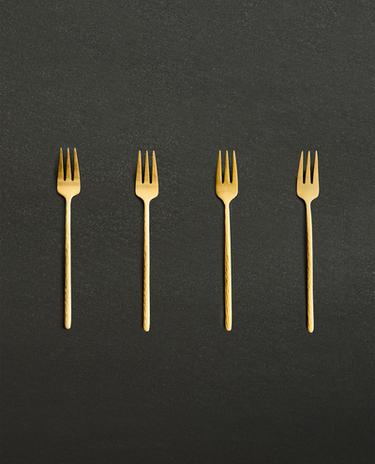 SET OF BRUNCH FORKS WITH HAMMERED HANDLE