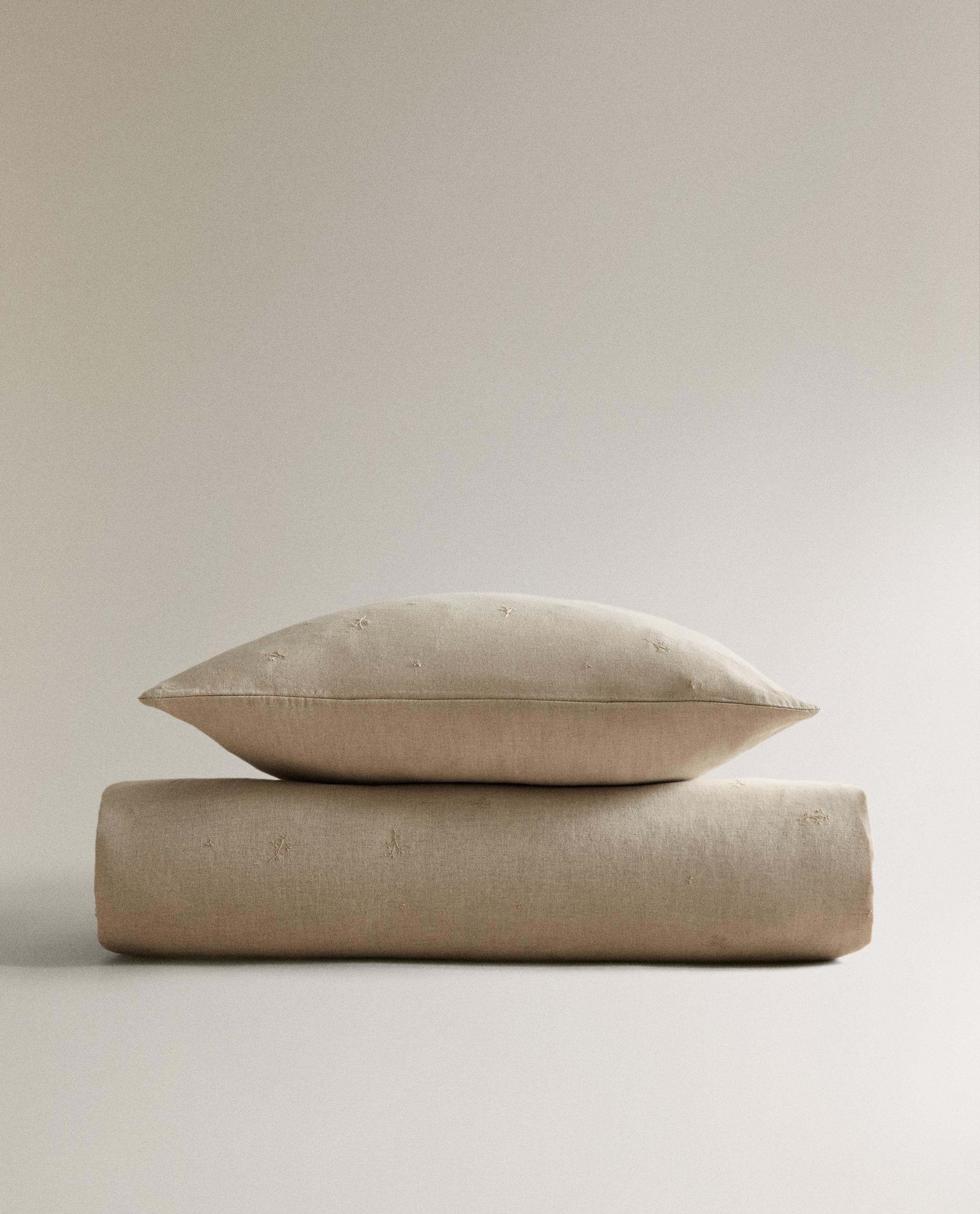 FUNDA NÓRDICA INFANTIL LINO BORDADO FLOR Zara Home España