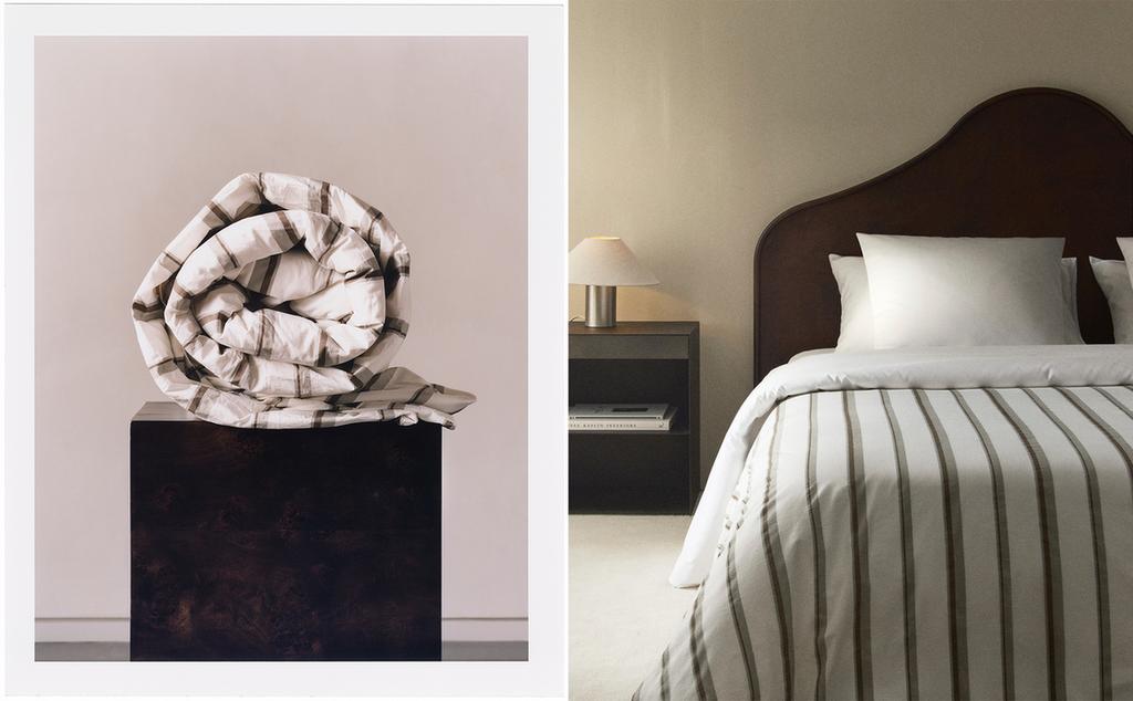 HOUSSE DE COUETTE PERCALE DE COTON À BANDES (300 FILS)