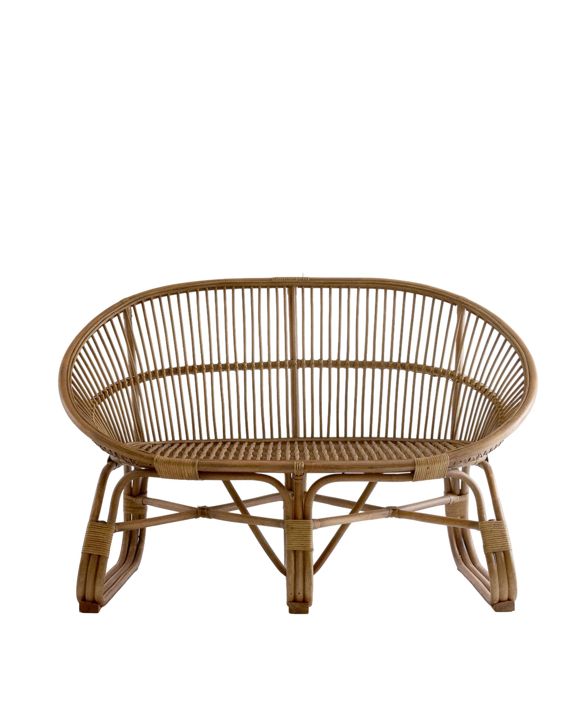 RATTAN COUCH AND STRIPED CUSHION product thumbnail 5