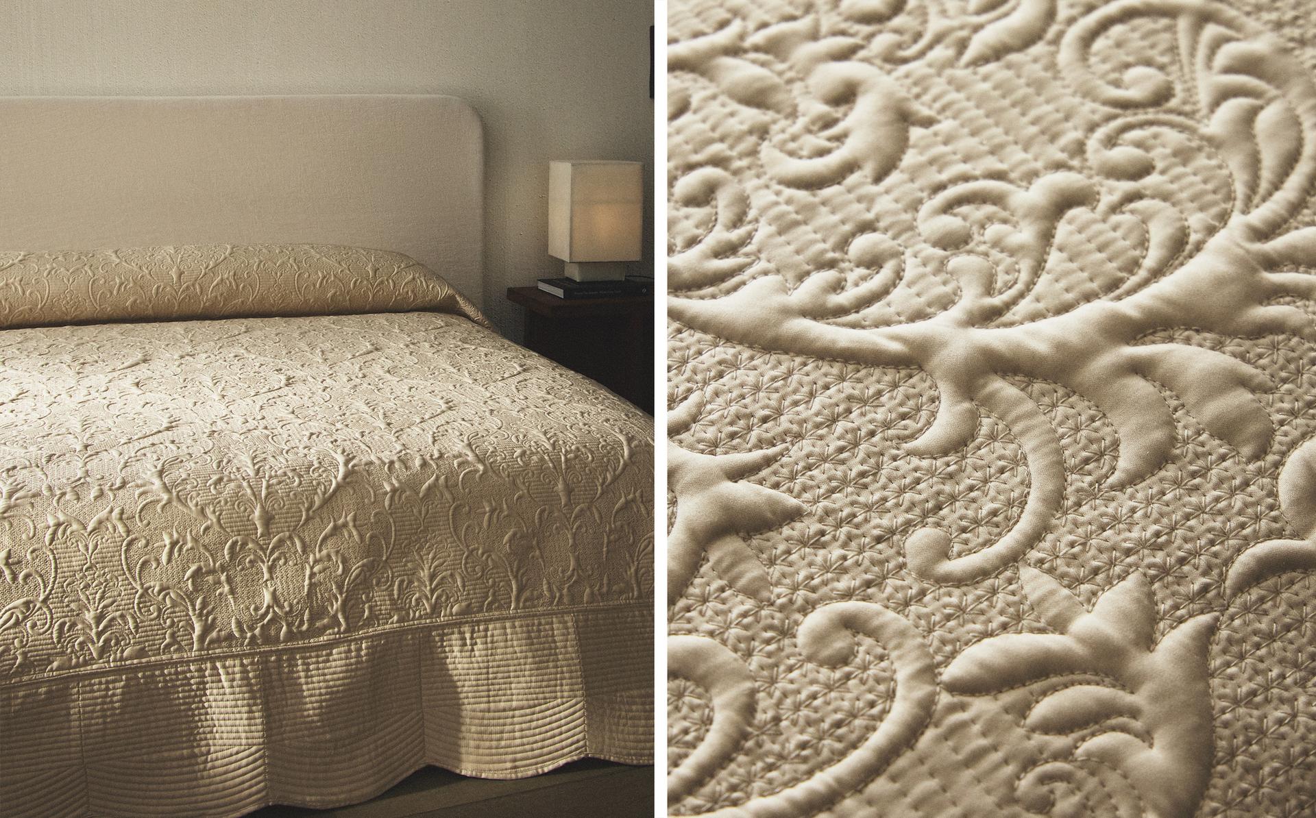 QUILTED QUILT WITH RAISED DESIGN QUILTED QUILT WITH RAISED DESIGN