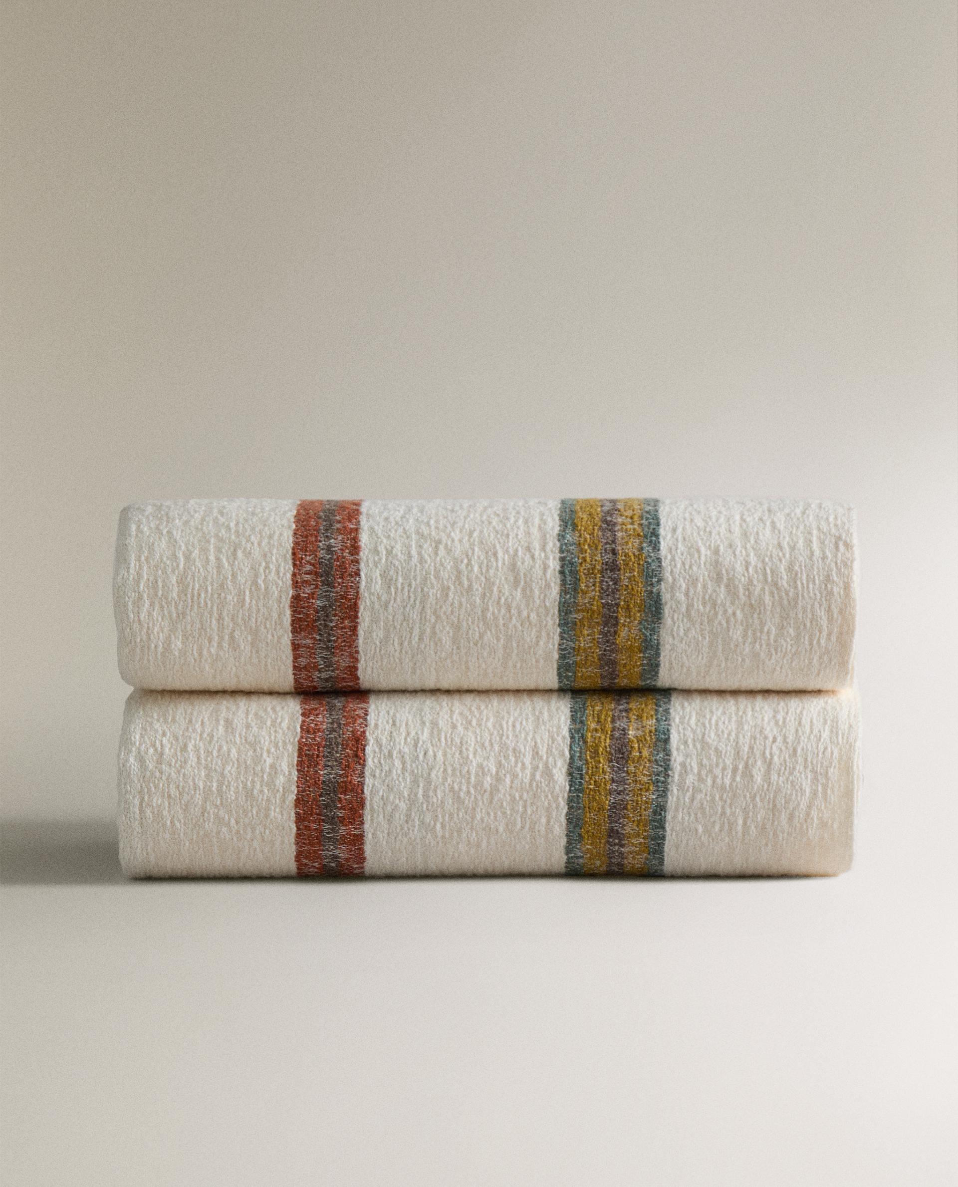 STRIPED COTTON LINEN THROW