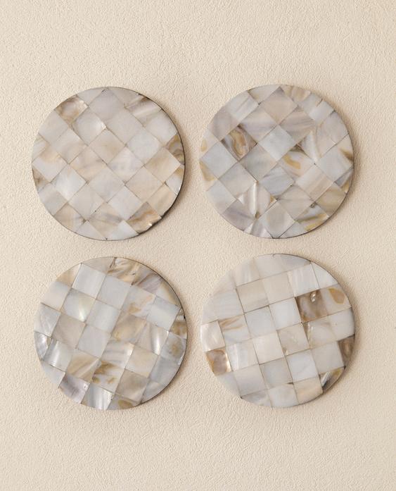 PACK OF MOTHER-OF-PEARL COASTERS (PACK OF 4)