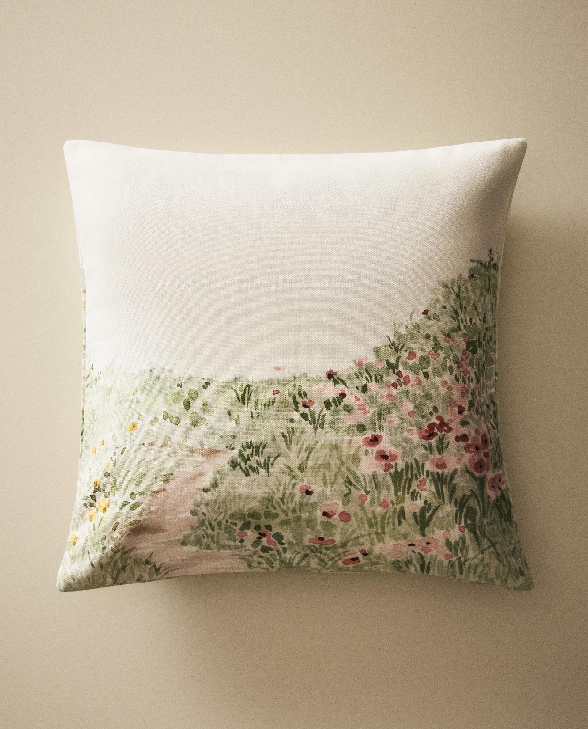 KISSENBEZUG MIT AQUARELL-DRUCK | Zara Home Österreich