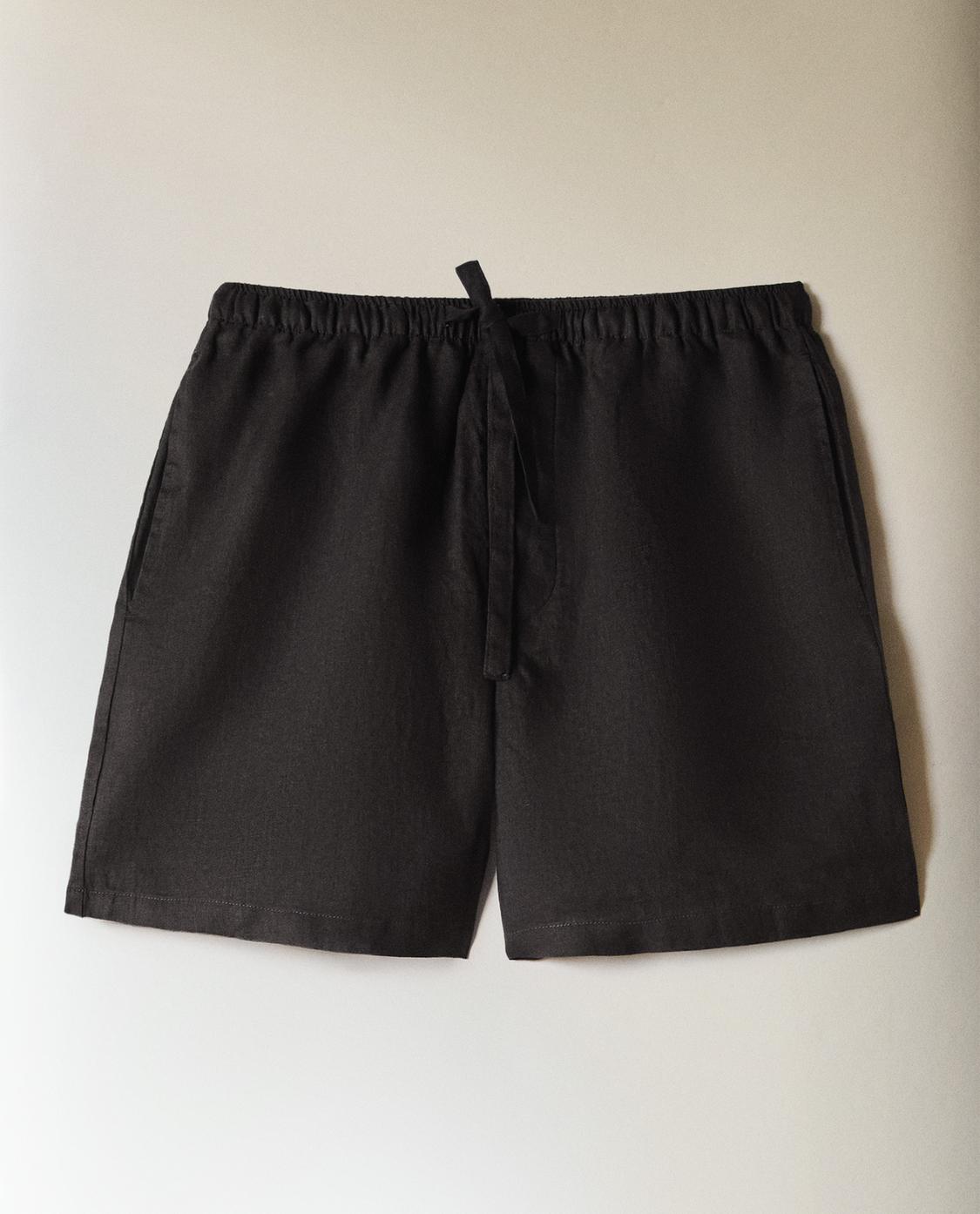 Shorts Pantaloncino Verde Zara Bermuda Pantaloncini Lino Zara