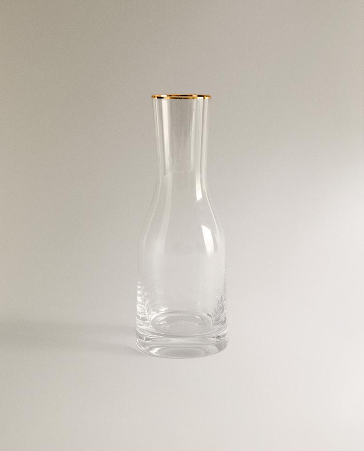 BOHEMIA CRYSTAL BOTTLE WITH GOLD RIM