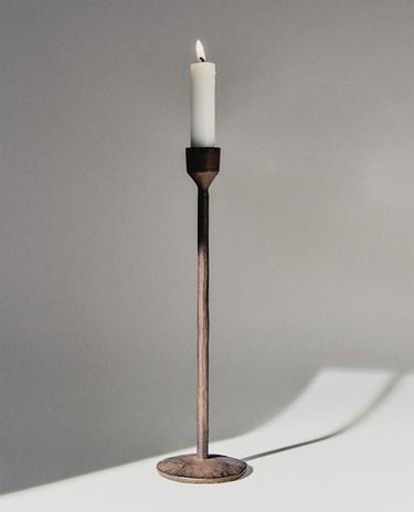 FACETED METAL CANDLESTICK