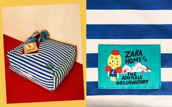 KIDS’ X THE ANIMAL OBSERVATORY GESTREEPTE POEF