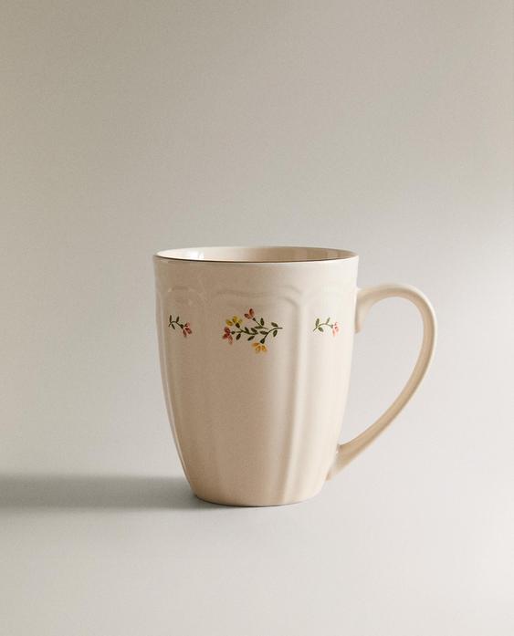 PORCELAIN MUG WITH FLORAL PRINT