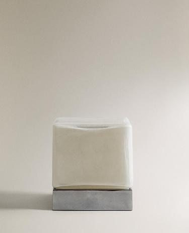 LÁMPARA MESA VIDRIO CUBO