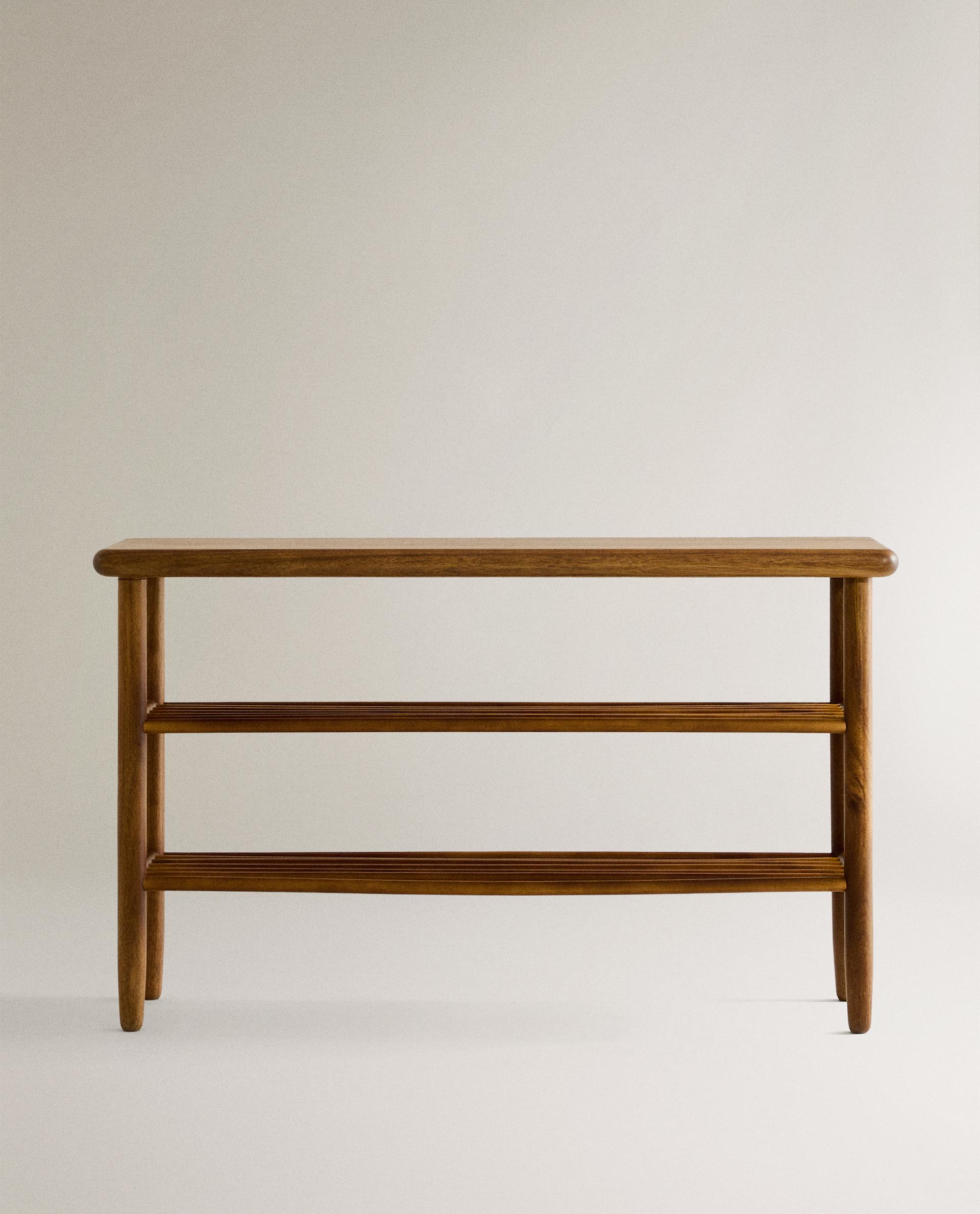 ACACIA WOOD SHOE BENCH