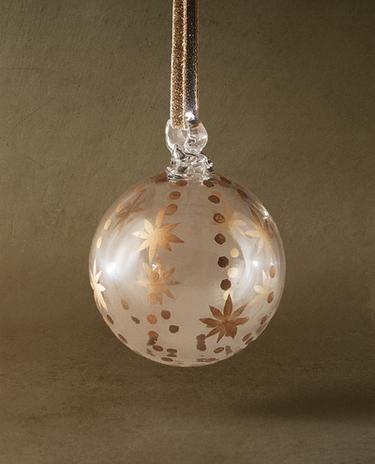 PAINTED GLASS BAUBLE CHRISTMAS TREE DECORATION