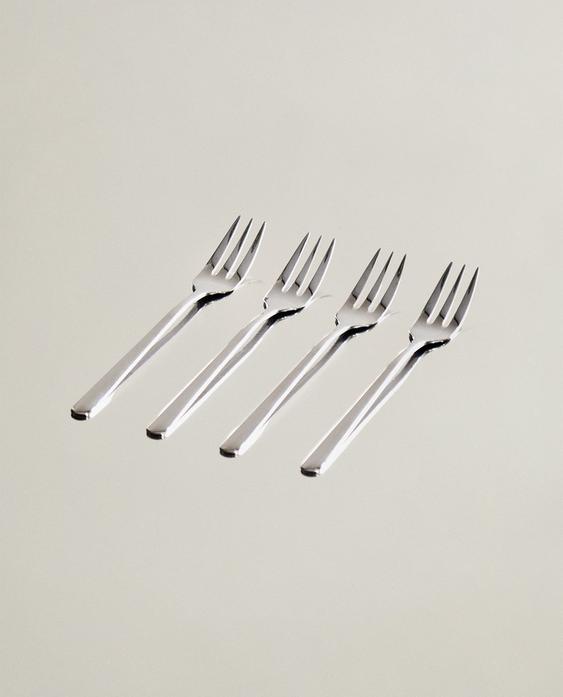 CONJUNTO DE GARFOS DE SOBREMESA EM AÇO COM BRILHO (CONJUNTO DE 4)