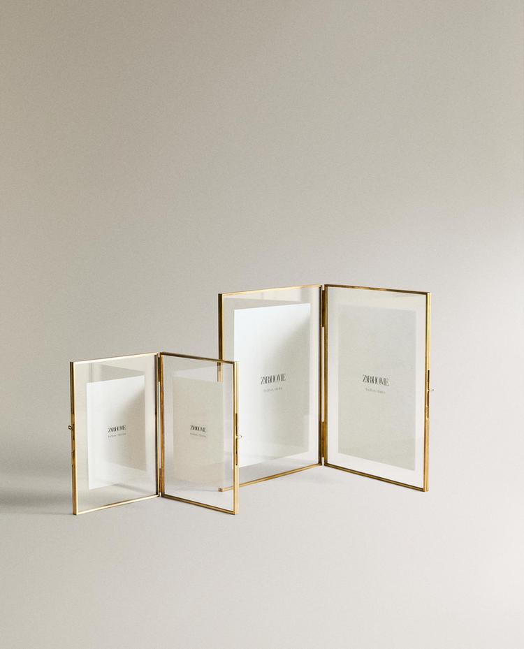 DOUBLE GOLDEN PHOTO FRAME