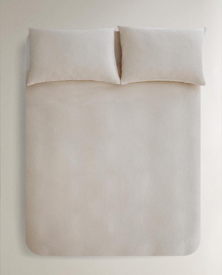 MINI WAFFLE-KNIT COTTON DUVET COVER