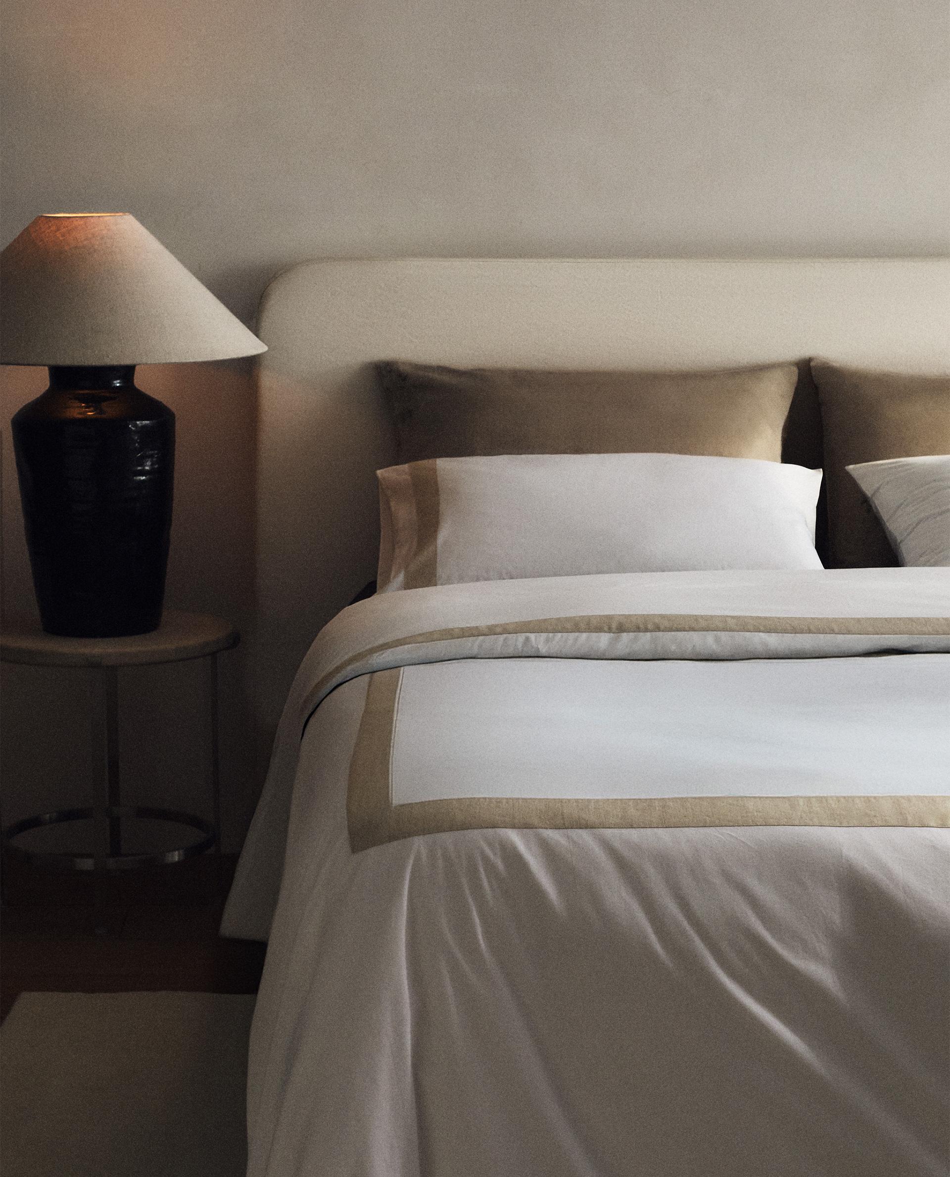 COTTON DUVET COVER WITH BORDER COTTON DUVET COVER WITH BORDER