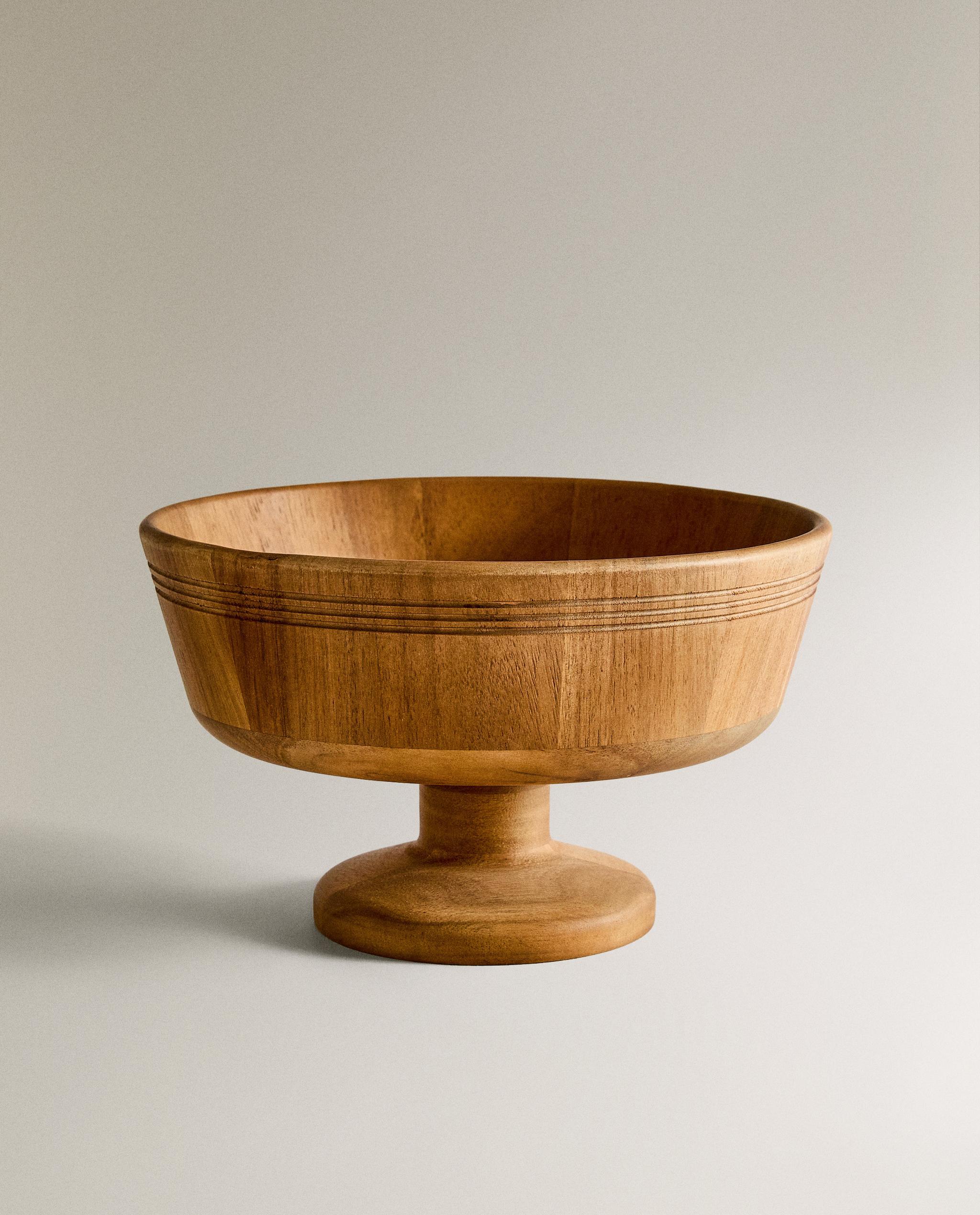 WOODEN FRUIT BOWL WITH BASE product thumbnail 8
