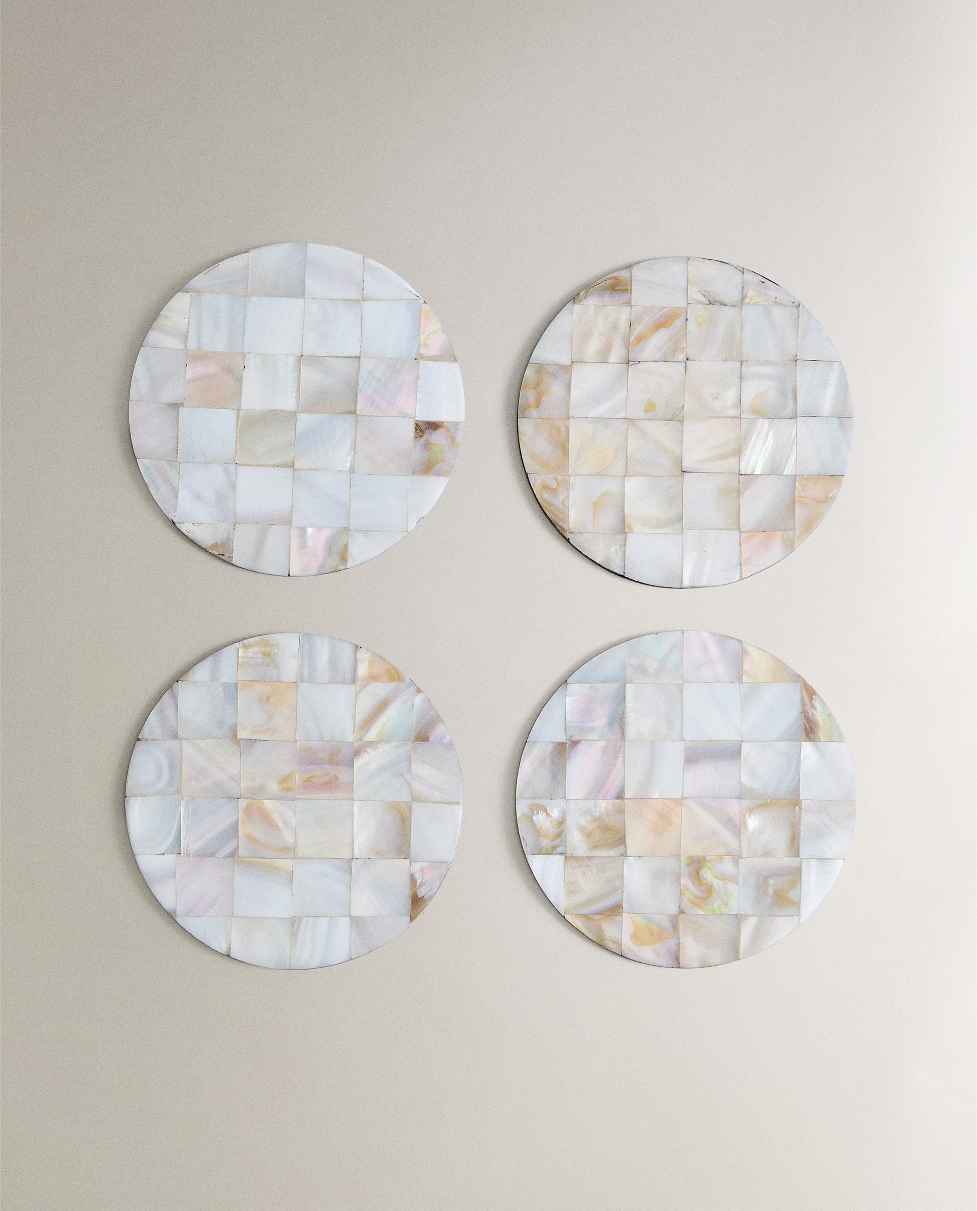 MOTHER-OF-PEARL COASTERS (PACK OF 4)