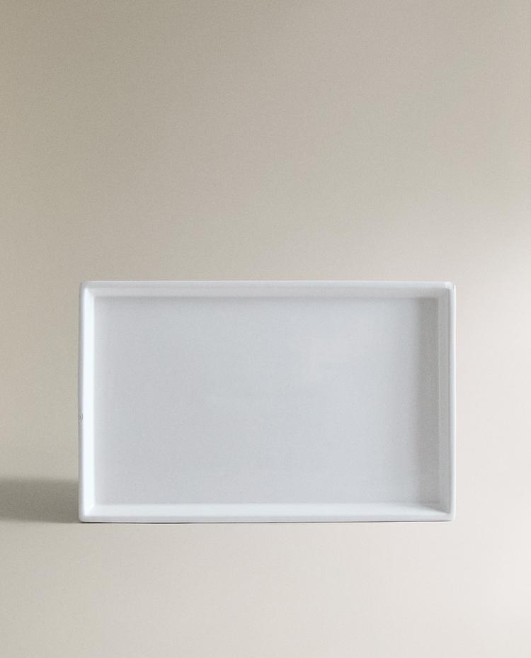 BANDEJA DE BANHEIRO DE CERÂMICA EM BRANCO