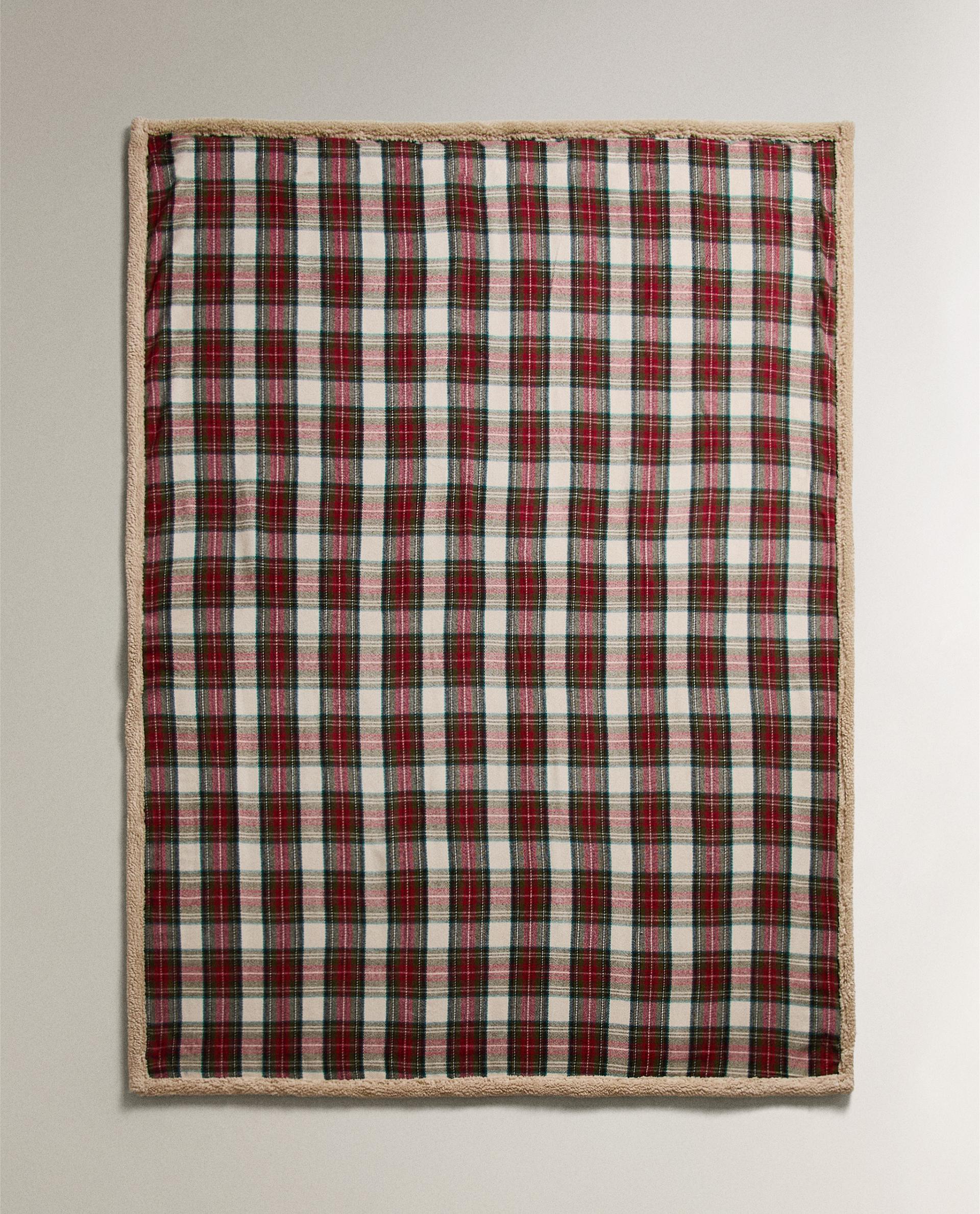 PLAID POLAIRE CARREAUX NOËL