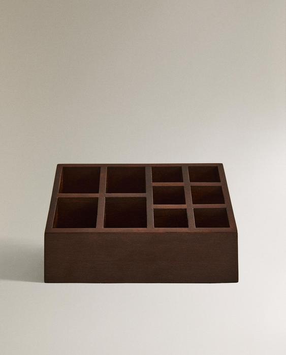 SMALL WOODEN MAKEUP ORGANISER BOX