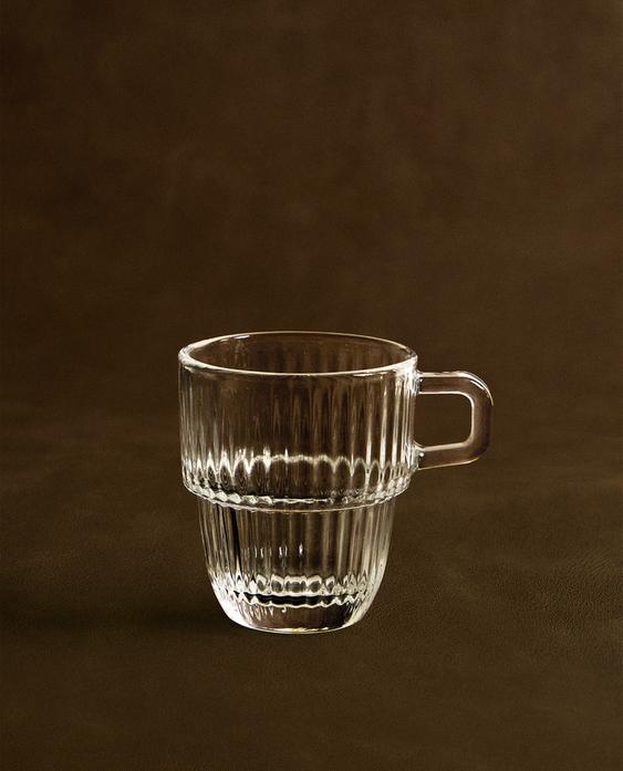 GLASS ESPRESSO CUP WITH RAISED DESIGN GLASS ESPRESSO CUP WITH RAISED DESIGN