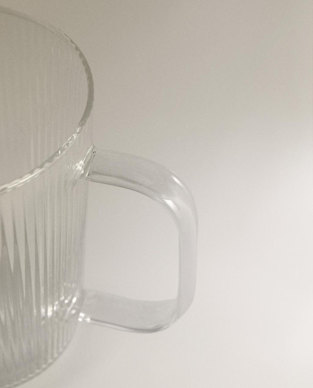 BOROSILICATE GLASS MUG WITH LINES