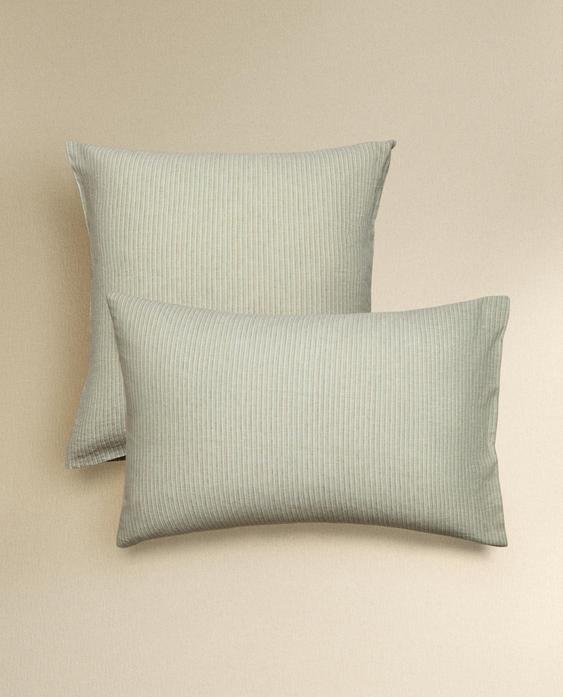 FUNDA ALMOHADA LINO Y ALGODÓN RAYAS