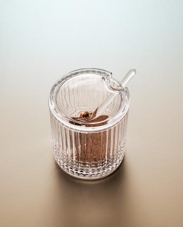 SUCRIER VERRE RELIEF GÉOMÉTRIQUE