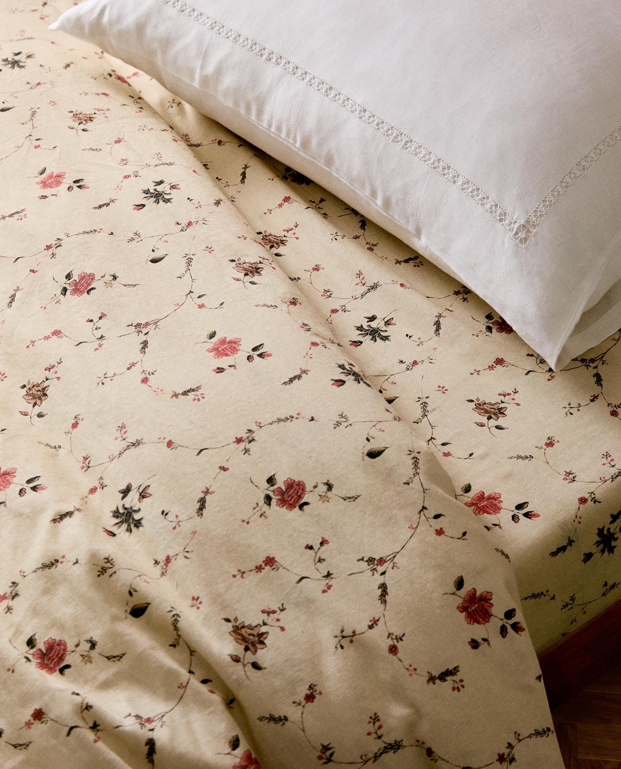 FLORAL PRINT LINEN AND COTTON FLAT SHEET | KATHARINE POLE product thumbnail 6