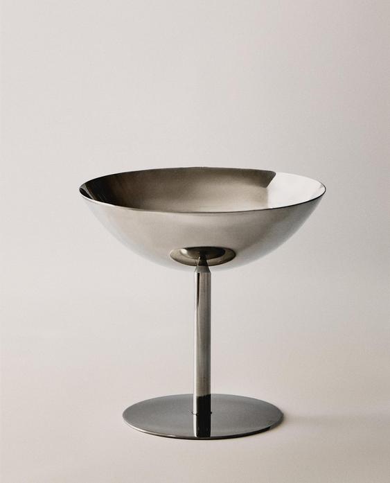 SILVER STAINLESS STEEL TALL GLASS