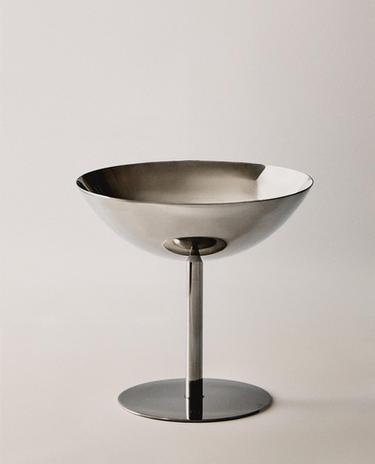 SILVER STAINLESS STEEL TALL GLASS