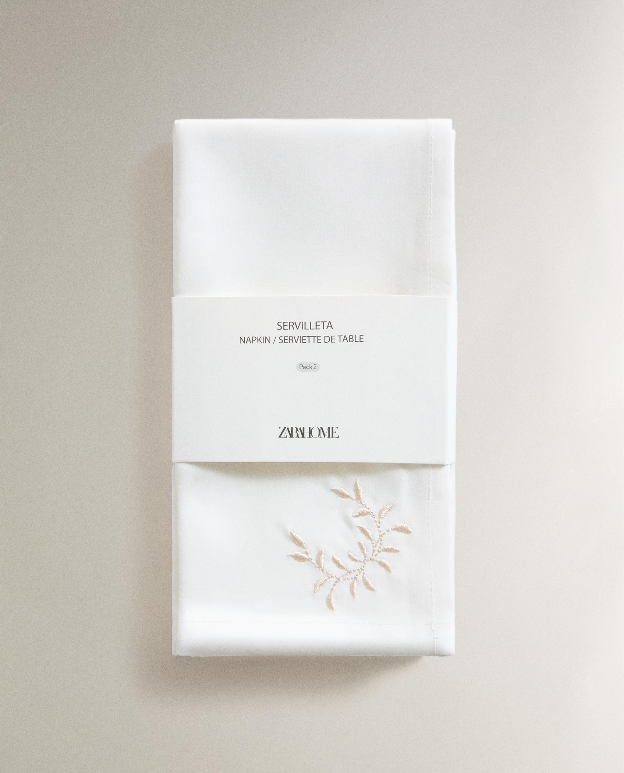 PACK OF PLANT EMBROIDERY NAPKINS (PACK OF 2) product thumbnail 6