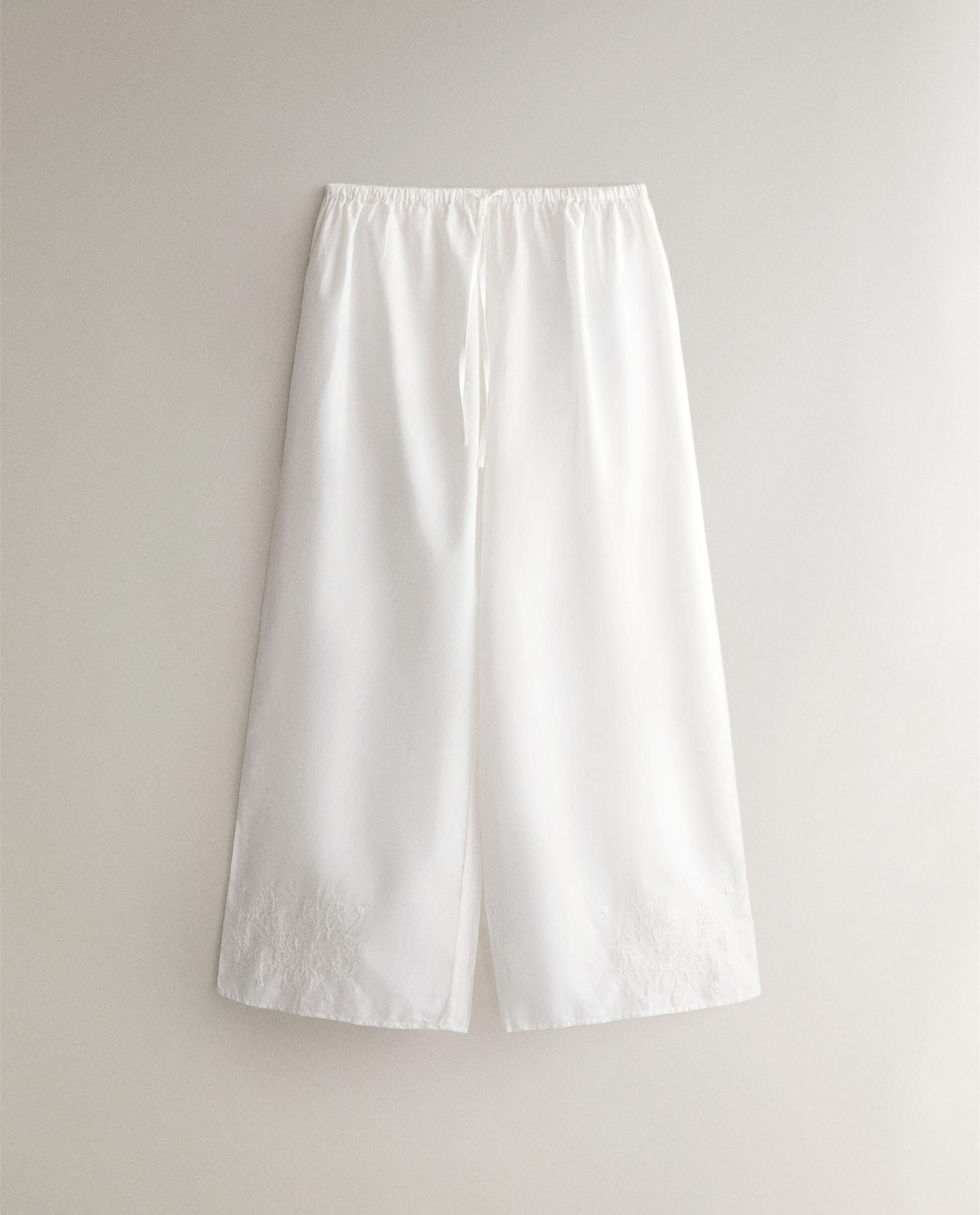 EMBROIDERED COTTON TROUSERS product thumbnail 4