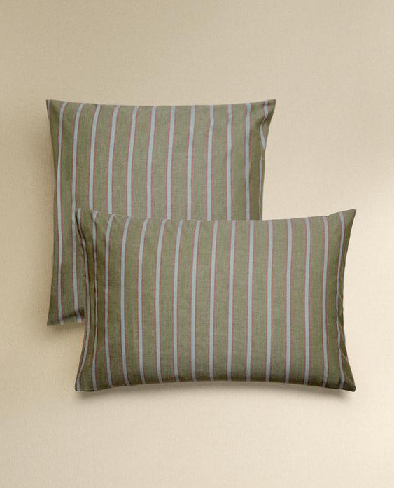 STRIPED PERCALE PILLOWCASE (300 THREAD COUNT)