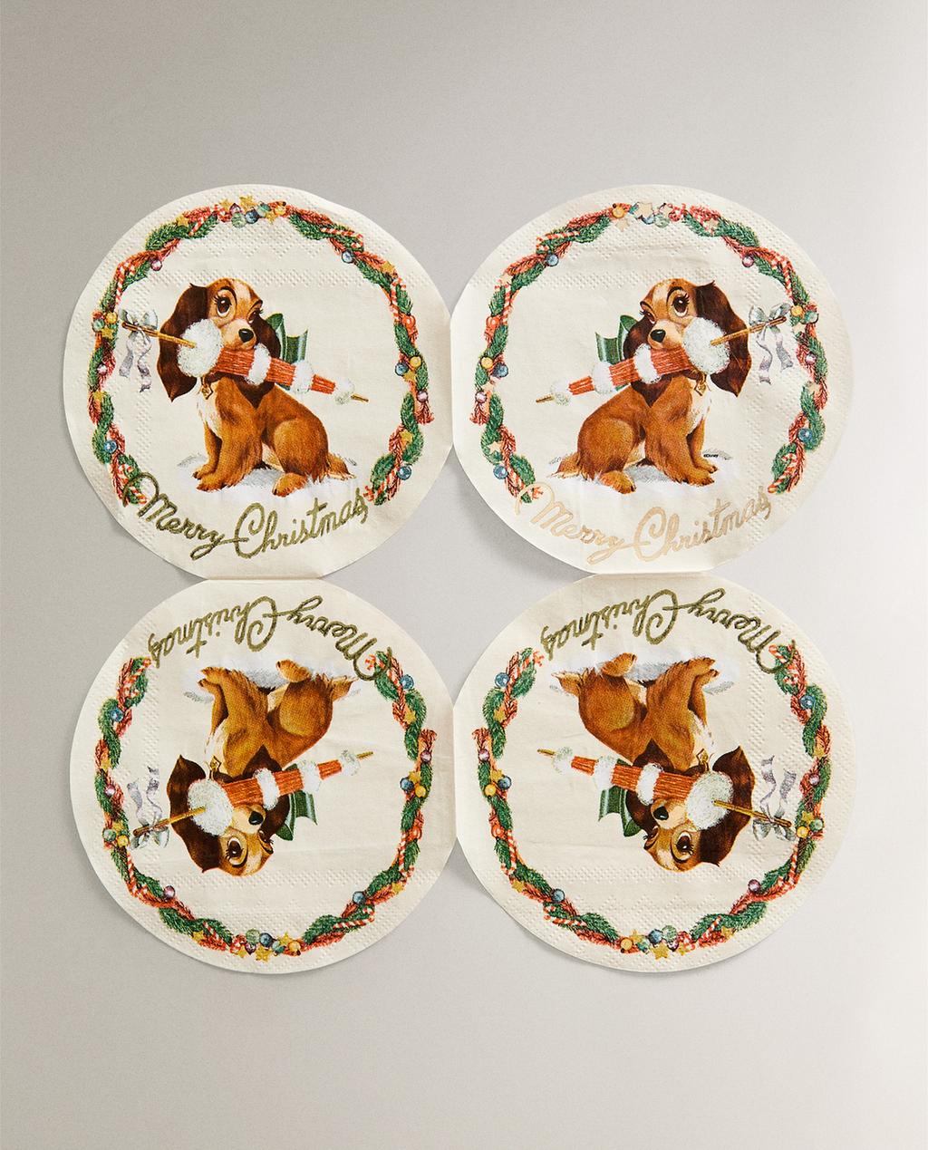 PACK OF CHILDREN’S CHRISTMAS THE LADY AND THE TRAMP © DISNEY PAPER NAPKINS (PACK OF 20)