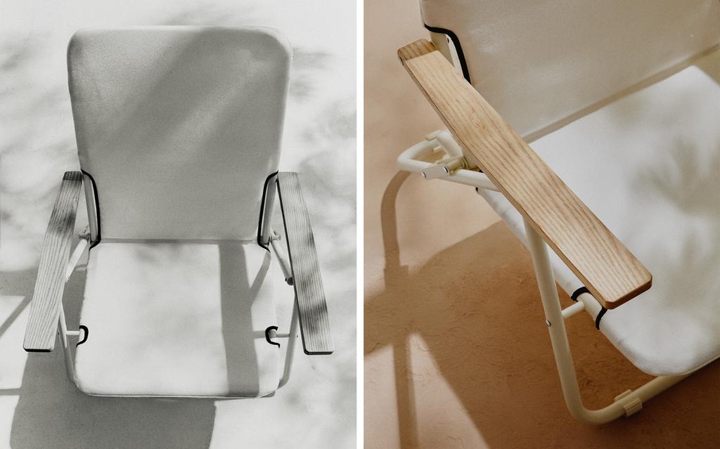 FOLDING BEACH CHAIR WITH WOODEN ARMRESTS FOLDING BEACH CHAIR WITH WOODEN ARMRESTS