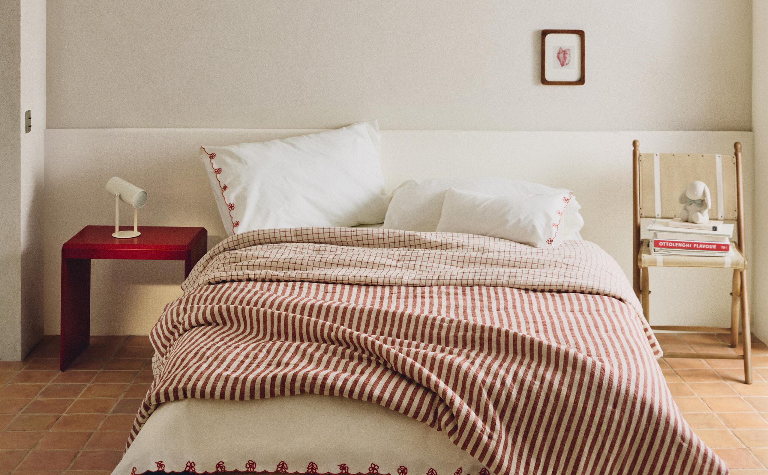 KIDS' STRIPED LINEN AND COTTON QUILTED BEDSPREAD product thumbnail 13