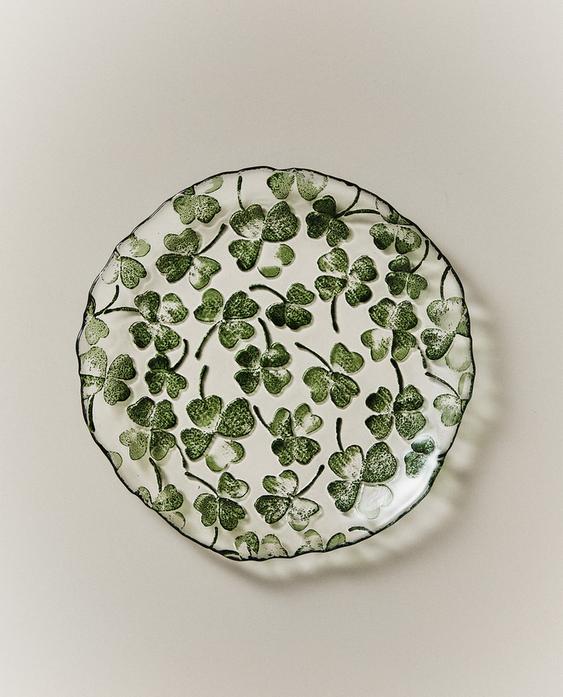 ASSIETTE À DESSERT VERRE TRÈFLES