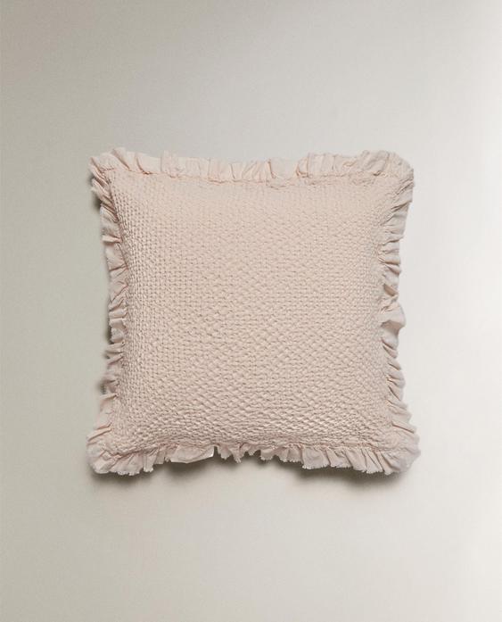 FUNDA COJÍN INFANTIL MINI WAFFLE VOLANTE FUNDA COJÍN INFANTIL MINI WAFFLE VOLANTE