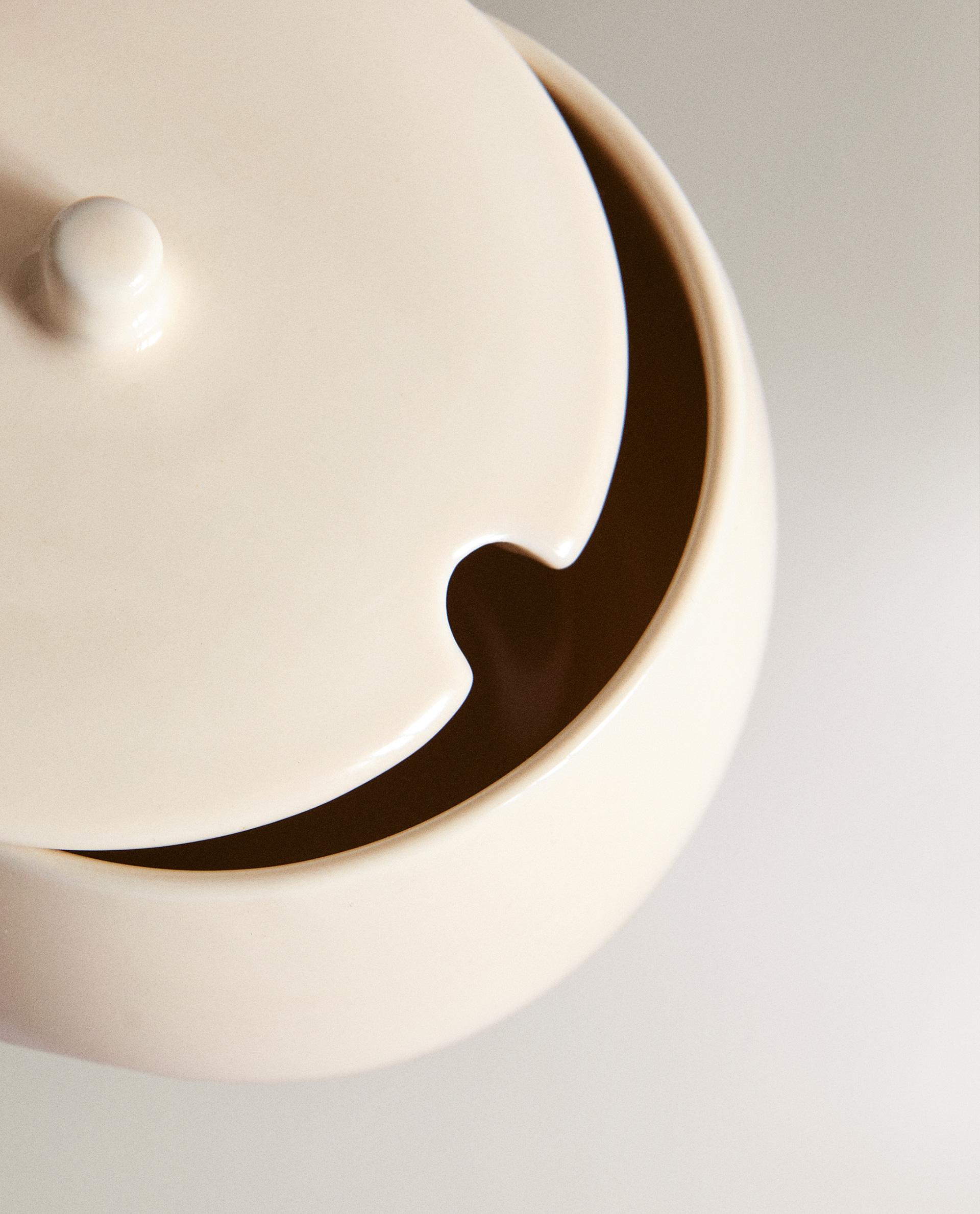 PLAIN STONEWARE SUGAR BOWL WITH SPOON product thumbnail 14