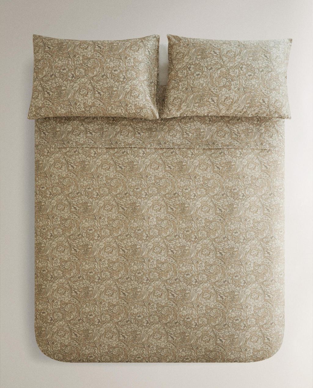 MORRIS & CO. FLORAL COTTON SATEEN DUVET COVER