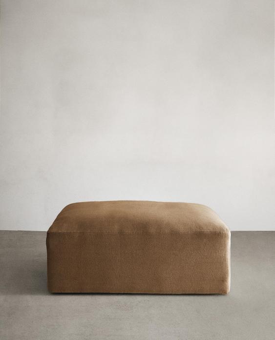 WASHED LINEN POUF