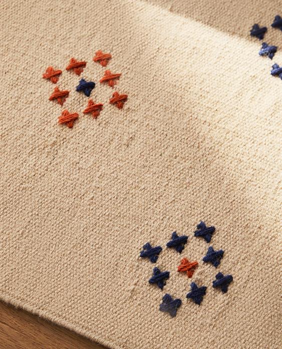 DIAMOND DESIGN COTTON WOOL RUG